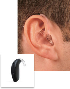 Behind The Ear Hearing Aid BTE style hearing aid in ear