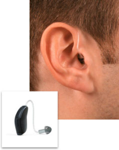 Receiver in Canal Hearing Aid RIC style hearing aid in ear