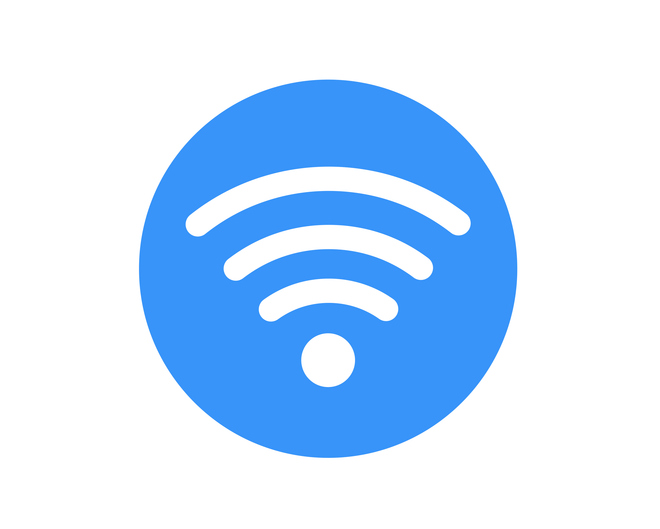 Blue Wifi and Wireless icon.